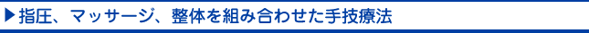 指圧、マッサージ、整体を組み合わせた手技療法